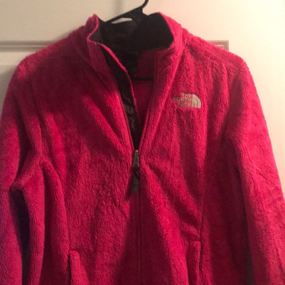 Hot pink north face jacket